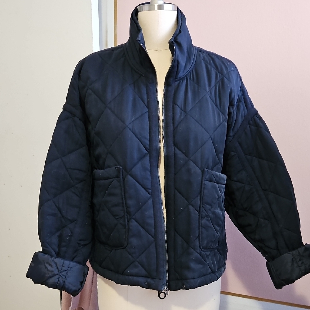 Navy Quilted Jacket